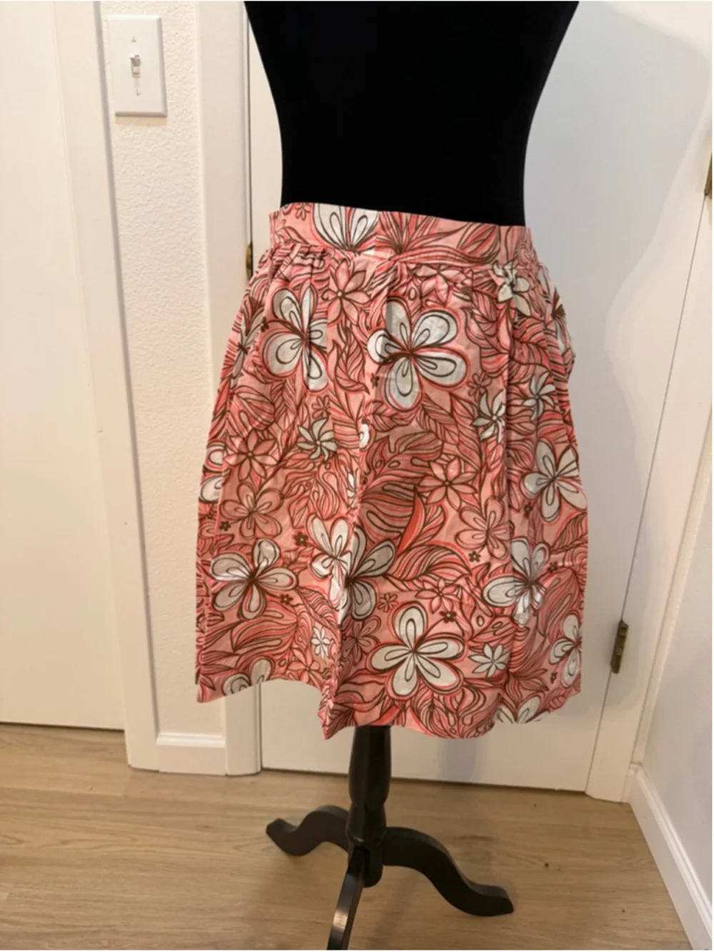 New Handmade XL Floral Wrap Apron Pink Cottagecore Hostess Kitchen Plus Size